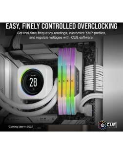 ذاكرة مكتبية CORSAIR VENGEANCE, سعة 32GB (2X16GB) , سرعة 6400 ميجاهرتز DDR5, التوقيت CL36, إضاءة RGB عبر iCUE, متوافقة مع Intel XMP 3.0 - أبيض