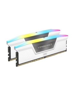 ذاكرة مكتبية CORSAIR VENGEANCE, سعة 32GB (2X16GB) , سرعة 6400 ميجاهرتز DDR5, التوقيت CL36, إضاءة RGB عبر iCUE, متوافقة مع Intel XMP 3.0 - أبيض
