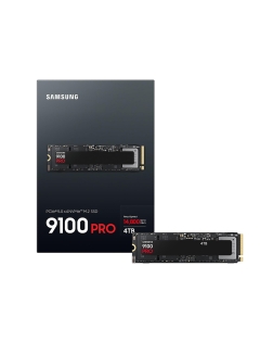 وحدة تخزين داخلية Samsung 9100 PRO, سعة 4 تيرابايت, تصميم M.2 2280 NVMe, واجهة PCIe 5.0 ×4, سرعة القراءة حتى 14,800 مب/ثا, ذاكرة 3D TLC V-NAND, دعم برنامج Samsung Magician