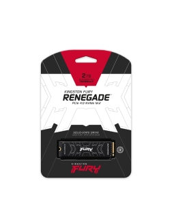 وحدة تخزين داخلية Kingston FURY Renegade, سعة 2 تيرا, واجهة M.2 2280 PCIe NVMe Gen4x4, سرعة قراءة تصل إلى 7300MB/s, ذاكرة NAND من نوع 3D TLC, ذاكرة DRAM