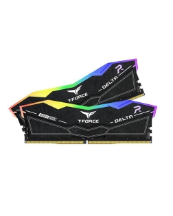 ذاكرة مكتبية TEAMGROUP T-FORCE DELTA RGB, سعة 64GB (2X32GB) , سرعة 5200 ميجاهرتز DDR5, التوقيت CL40, متوافقة مع Intel XMP 3.0, AMD EXPO - أسود 