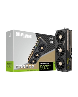 كرت شاشة احترافي ZOTAC SOLDI GeForce RTX 5070 Ti , ذاكرة 16GB GDDR7, تبريد ثلاثي المراوح, اصدار مكسور السرعة OC, يدعم تقنيات Ray Tracing وDLSS 4 وNVIDIA Reflex - أسود 