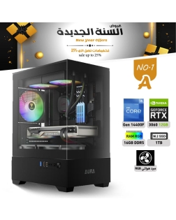 السنة الجديدة السنة بي سي تجميعة احترافية رقم 1-A معالج i5-14400F الجيل الرابع عشر - RTX 3060 12GB