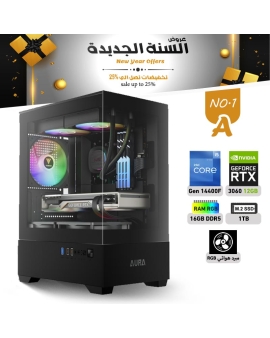 السنة الجديدة السنة بي سي تجميعة احترافية رقم 1-A معالج i5-14400F الجيل الرابع عشر - RTX 3060 12GB