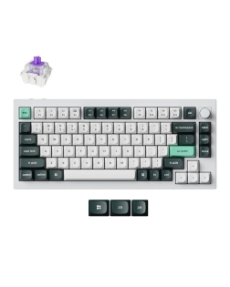 لوحة مفاتيح Keychron Q1 HE لاسلكية ميكانيكية مغناطيسية بحجم 75% | مفاتيح Gateron Magnetic Nebula | لون أبيض