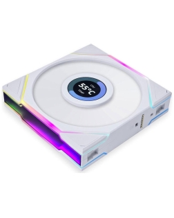 ليان لي يوني فان تي ال - ال سي دي 120 - مروحة عكسية للكمبيوتر بشاشة - ابيض